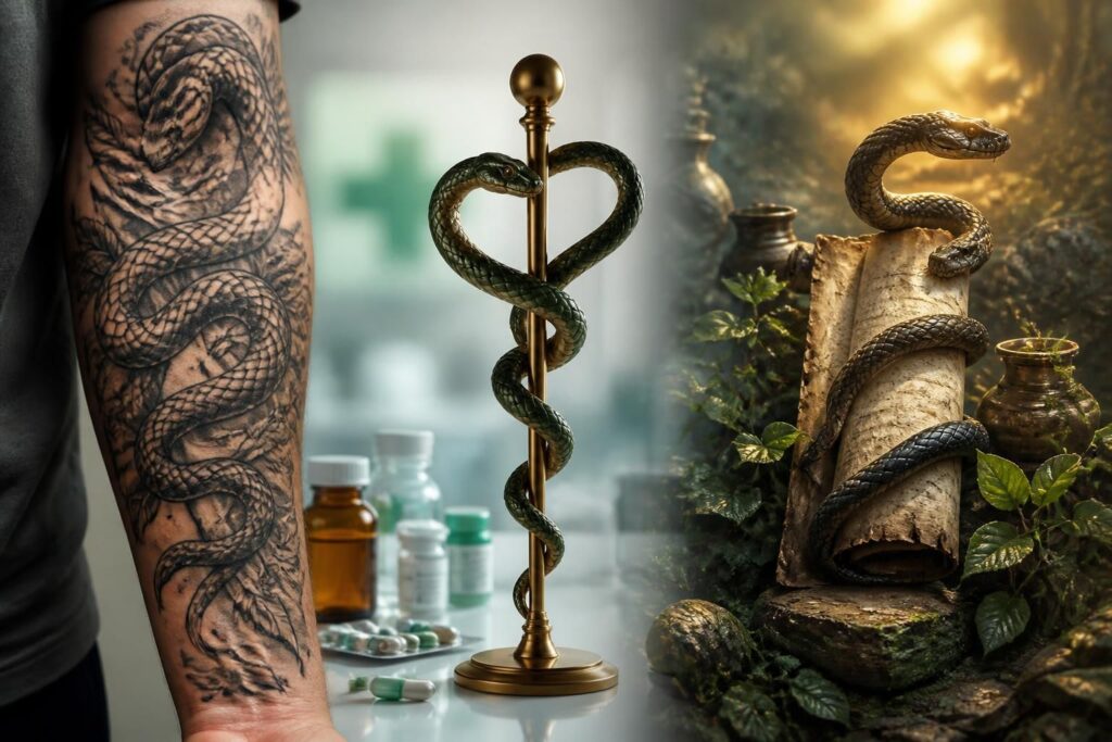 découvrez les différentes significations du symbole serpent en tatouage, pharmacie et traditions, et son importance culturelle à travers le temps.